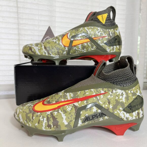 Nike Alpha Menace Elite 3 Football Cleats Size 9 Travis Kelce T-Rex Camo 🔥🔥🔥 - Picture 1 of 10